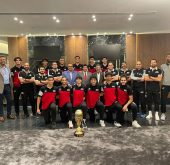 الدكتور أشرف صبحي وزير الشباب والرياضة ومجلس إدارة الاتحاد يستقبلون بعثة منتخب مصر للشباب والآنسات بعد تأهلهن لكأس العالم